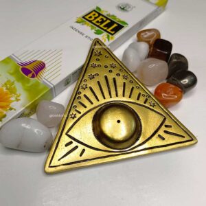 triangle incense stand with eye