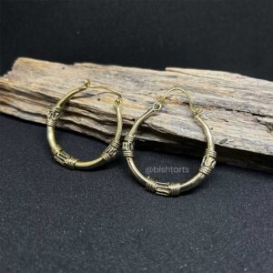 brass bali hoops earrings