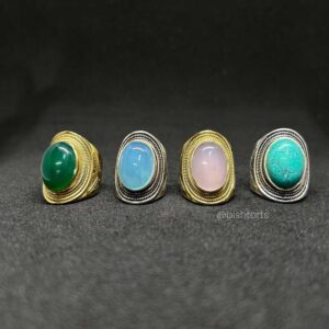 Natural stone rings