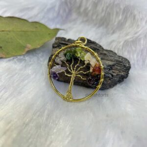 7 Chakra Tree of life Pendant | Handcrafted made with Natural seven Chakra Gemstone