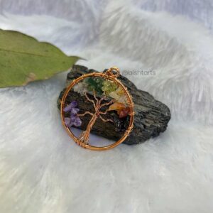 7 Chakra Tree of life Pendant | Handcrafted made with Natural seven Chakra Gemstone