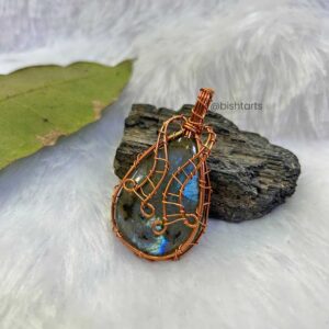 Assorted Natural Stones Copper wire wrapped Pendants