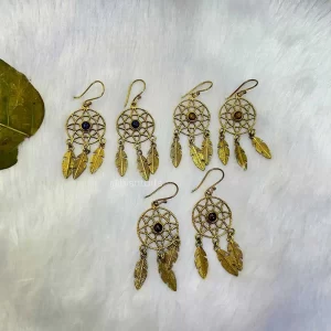 Brass Dream catcher earrings