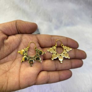 Brass Ornate Antiqued Afghan Dots Earrings