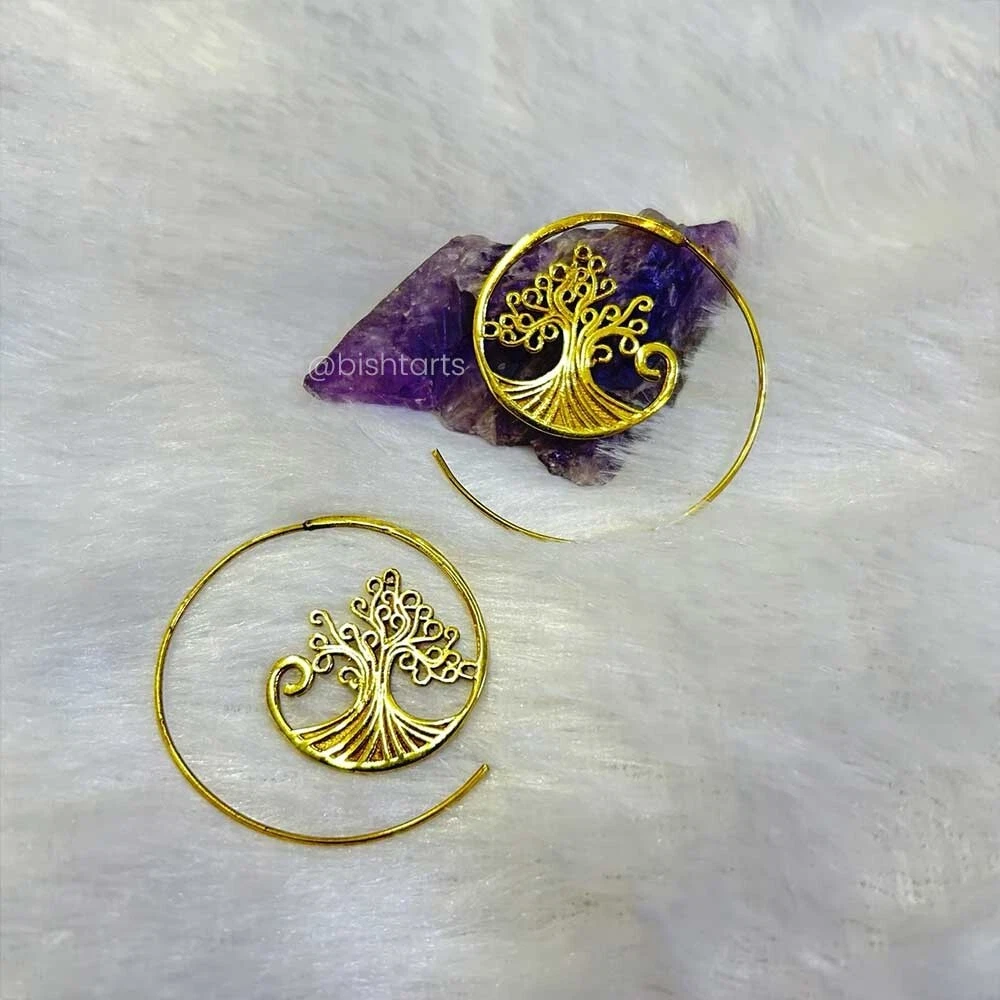 Tree of Life Spiral Earrings