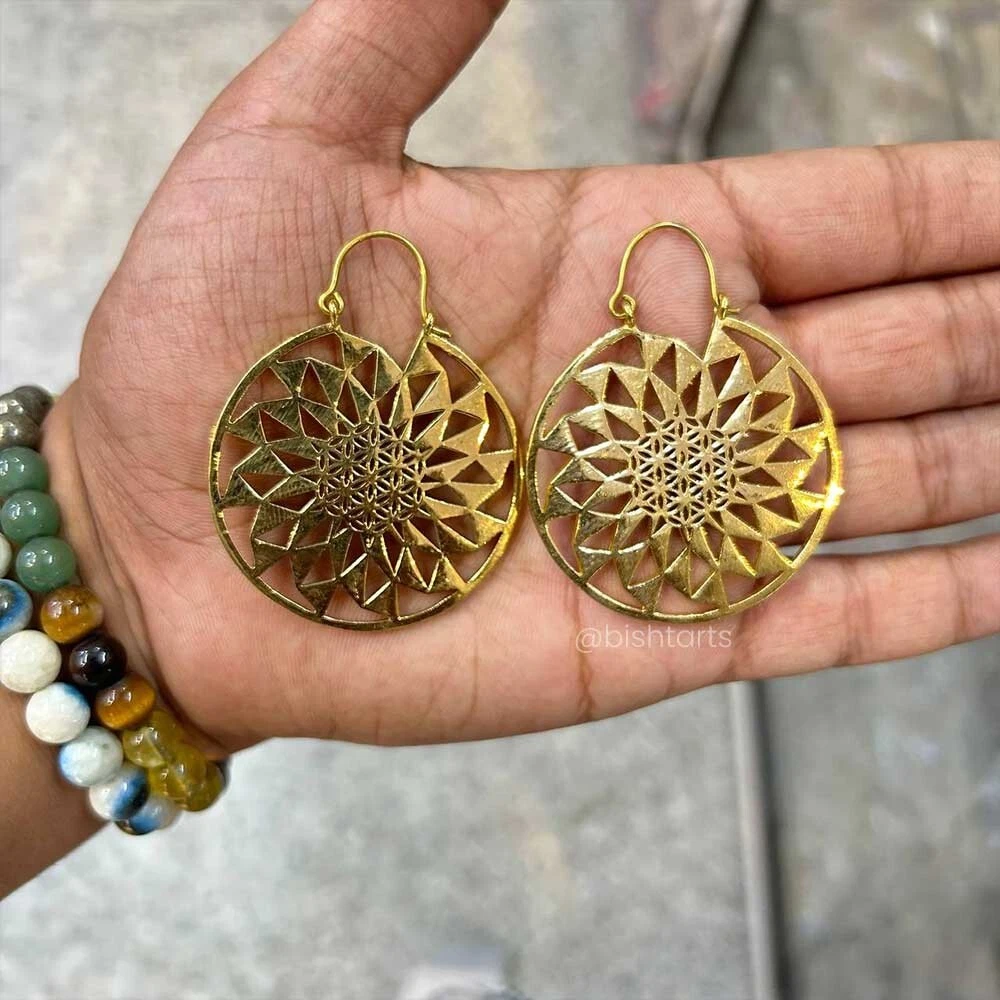 Handmade Gold Brass Earrings