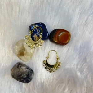 Small Boho Brass Hoop Earrings