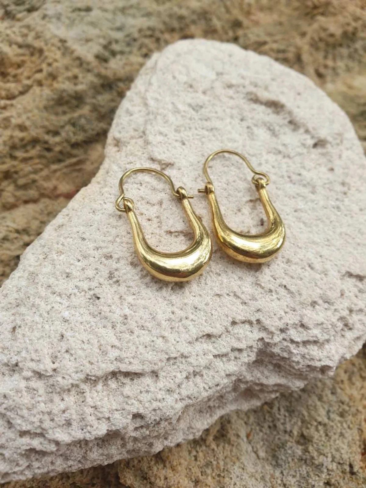 Brass Small Ethnic Earrings