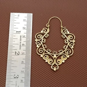 Creoles Earrings, Brass Hoop