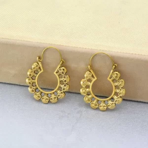 Brass Skull Earrings