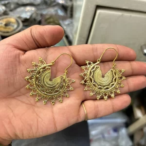 Large Brass Boho Gypsy Ethnic Earrings