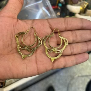 Boho style mandala hoop earrings