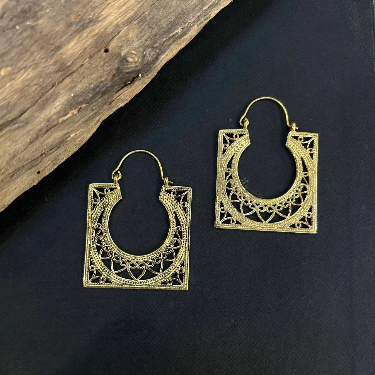 Bohemian Square Hoop Earrings