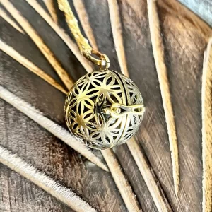 Harmony Ball Bola Pendant, Pregnancy Pendant Locket Chime, Flower of life pendant