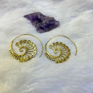 Brass Spiral Gypsy Earrings