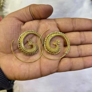 Peacock Spiral Earrings