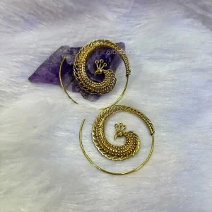 Peacock Spiral Earrings