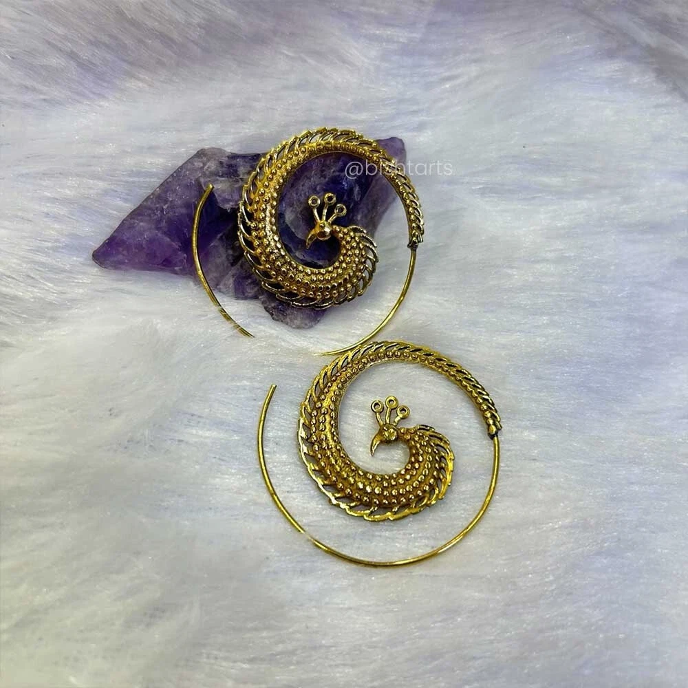 Peacock Spiral Earrings