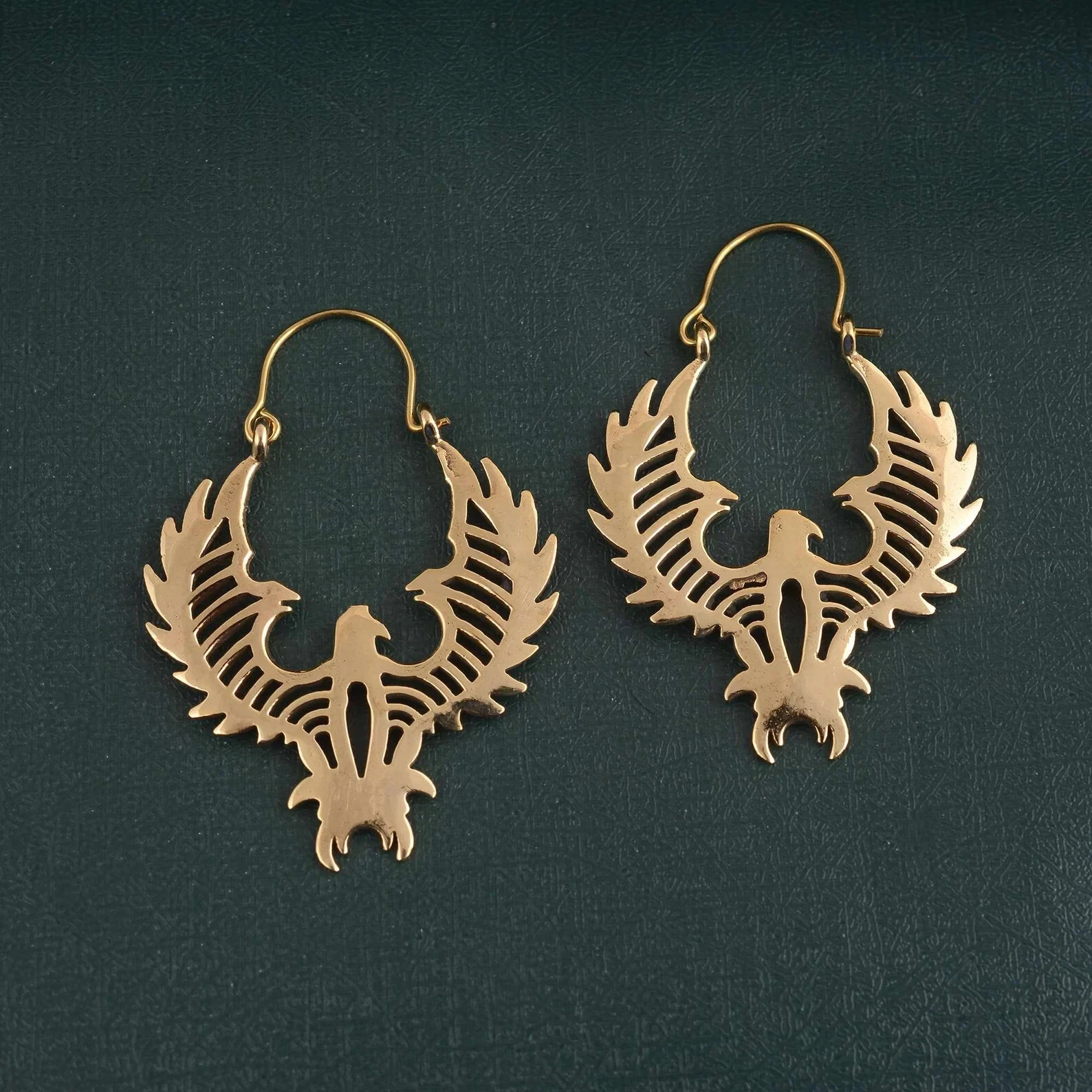 Brass Eagle Earrings