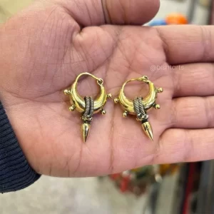 Brass Spike Earrings