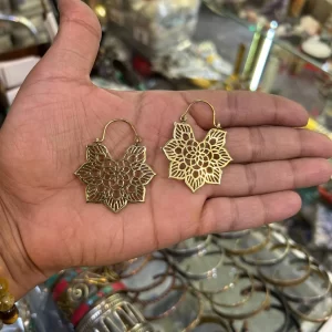 Lotus Mandala Bee Flower Earrings