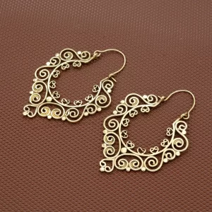 Creoles Earrings, Brass Hoop