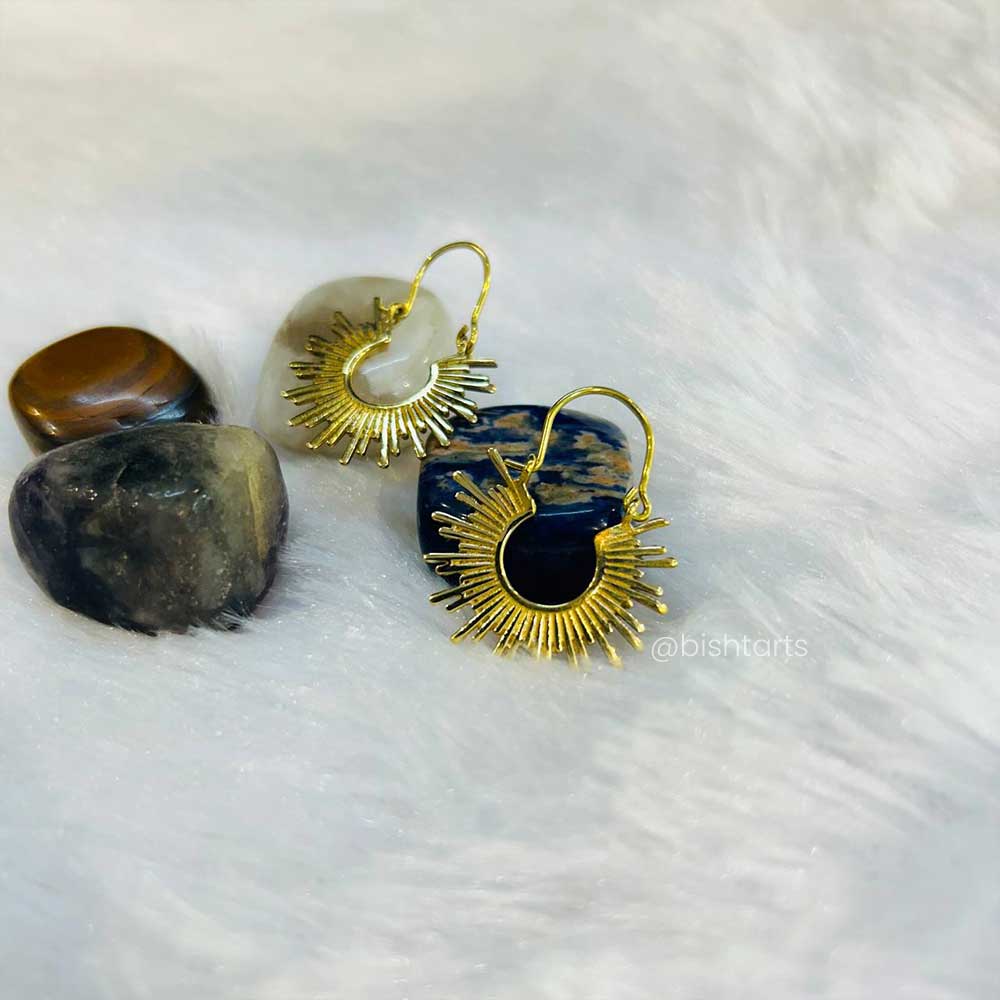 Sunburst Rising Sun Mandala Earrings