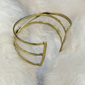 Wide Hammered gold Cuff Bracelet