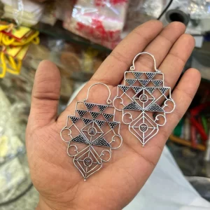 Extra large chakra geometry hoop earrings