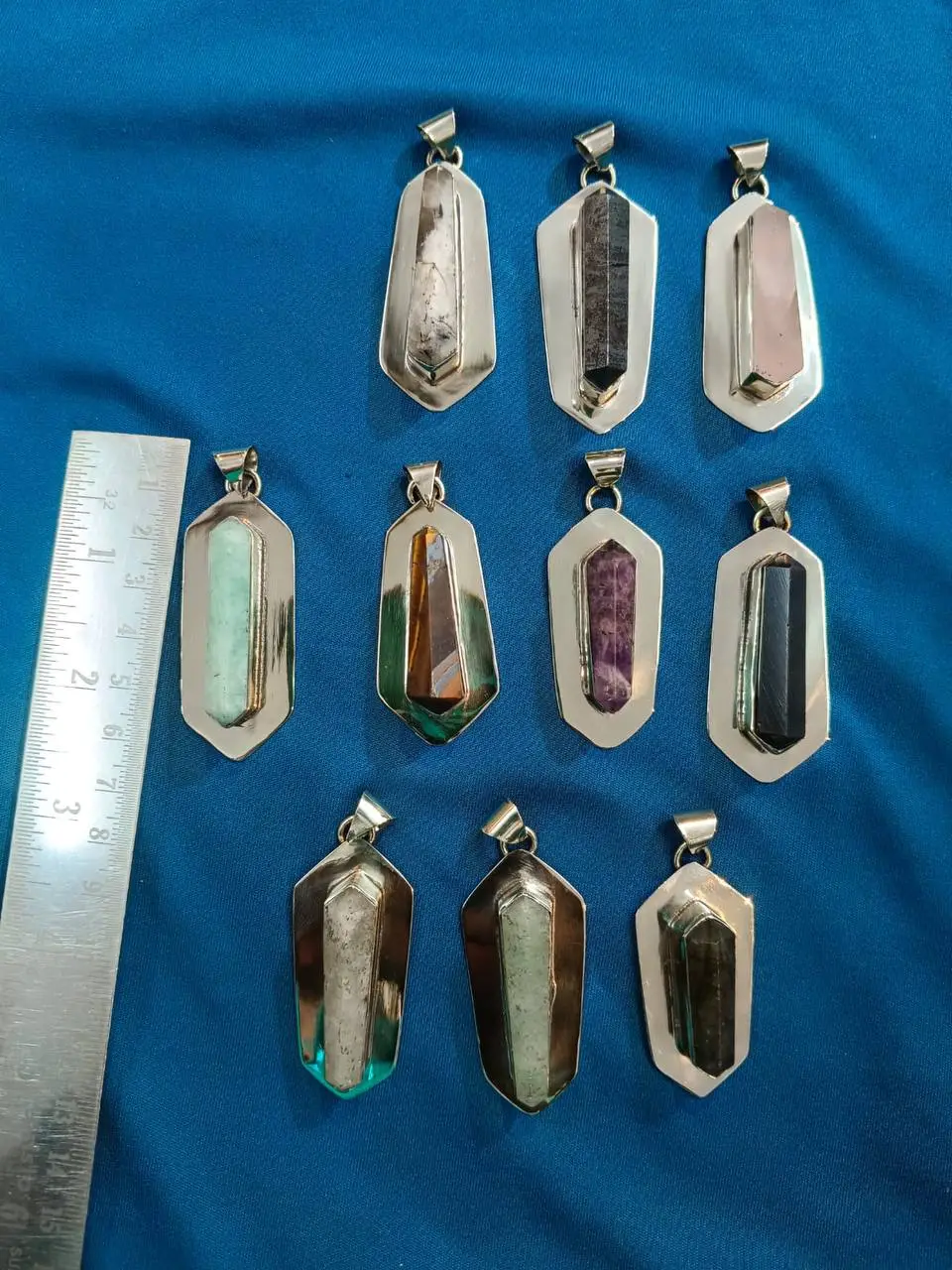 German Silver with Natural Pencil Pendant