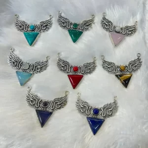 Wing stone Brass Charm pendent