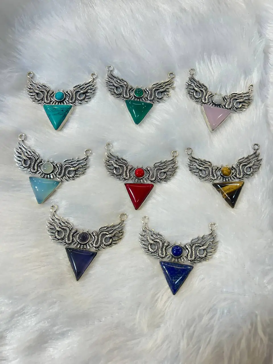 Wing stone Brass Charm pendent